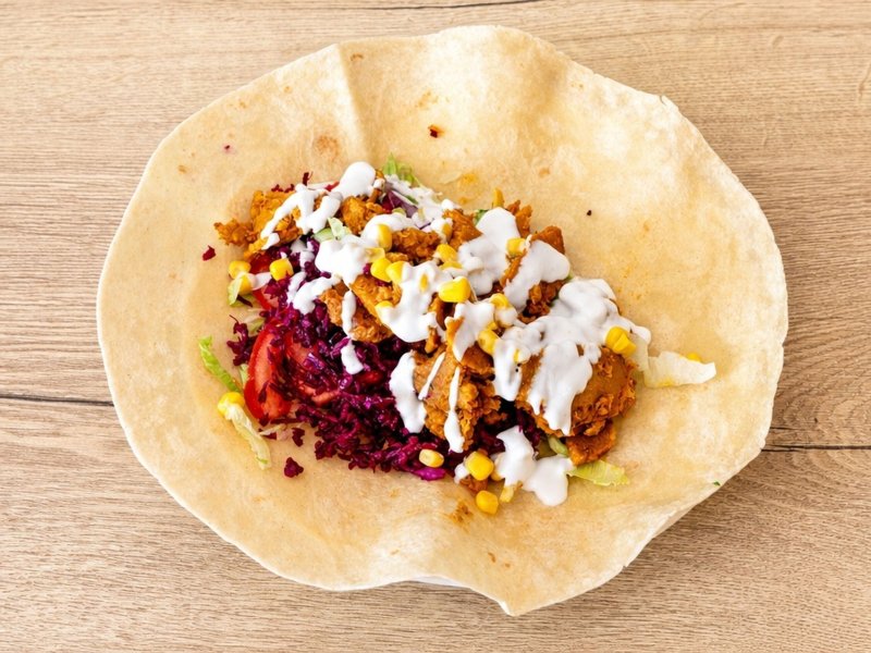 Vegan shoarma wrap Yalla Fallafel Den Bosch